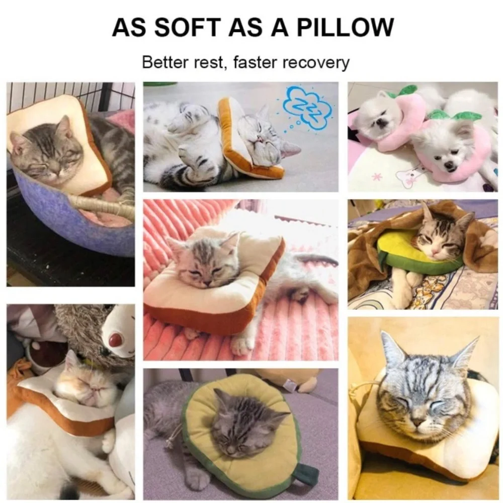 Adjustable Soft Toast Cat Cone Collar 🐱 🍞